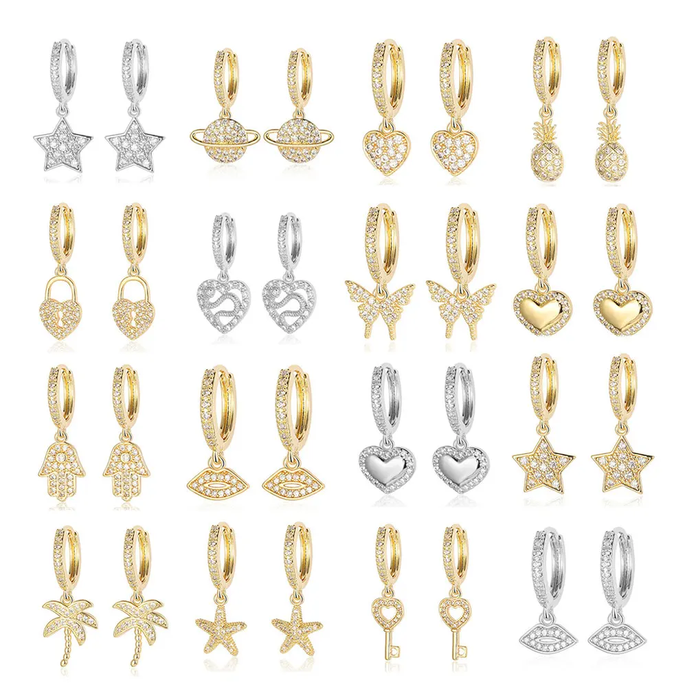 Сердце, блокировка ключа, змея, ананас, Бабочка, медная звезда, планета, Hamsa, ручная подвеска