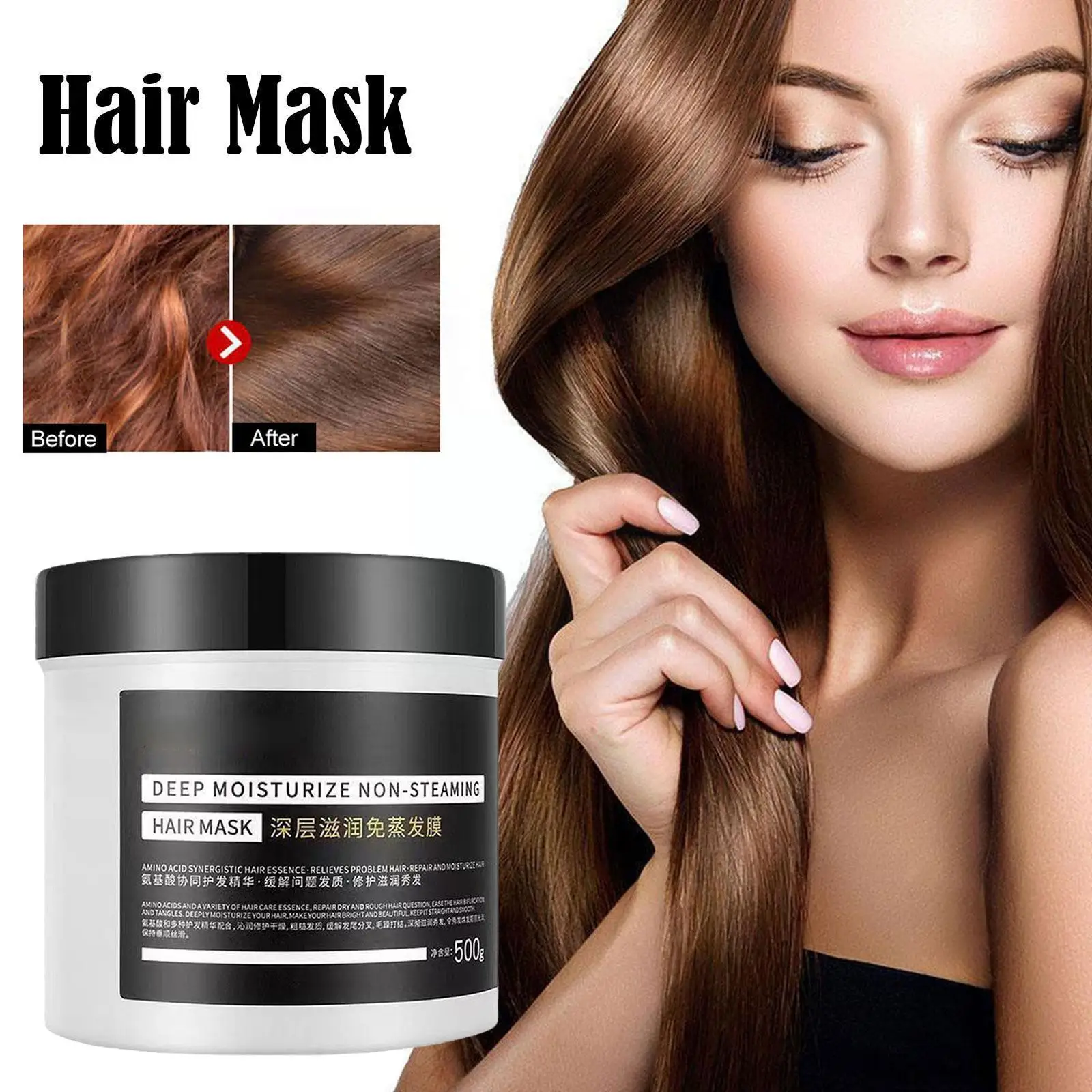 

500ml Keratin Magical Serum Mask Repairs Damage Smoother Anti Alopecia Hair Scalp Hair Loss Shine Soften Care M2G9