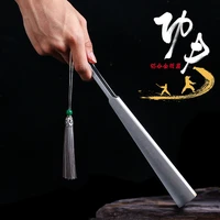 alloy fan mens metal bone classical chinese style kung fu gift iron folding fan summer hanfu gold spray custom spun silk fan