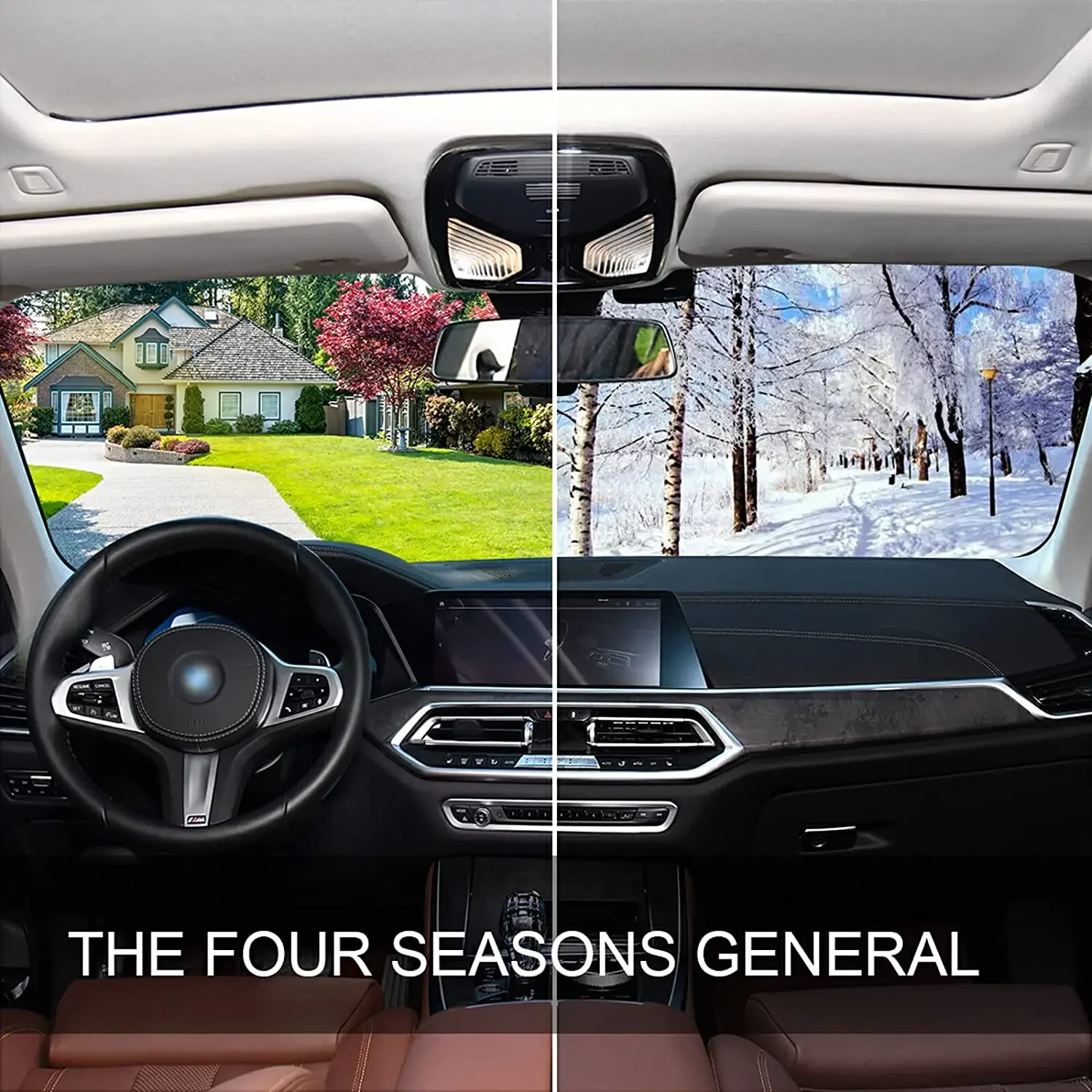 Козырек от солнца ALAZA с черно-белым принтом коровы козырек на лобовое стекло