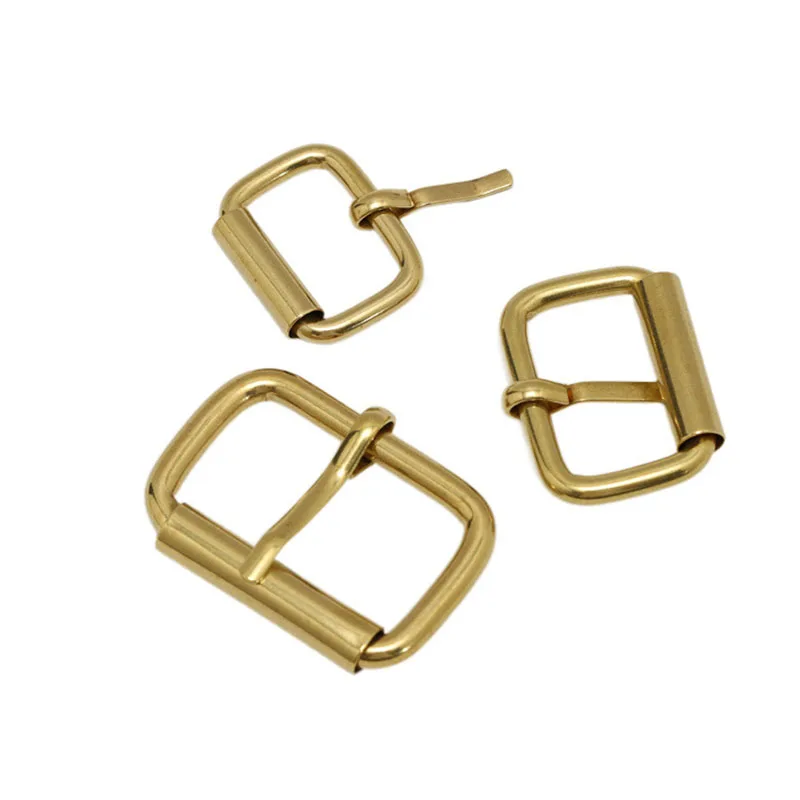 

1pcs Brass Metal Heel Bar Buckle End Bar Roller Buckle Rectangle Single Pin for Leather Craft Bag Belt Strap Webbing 5 Sizes