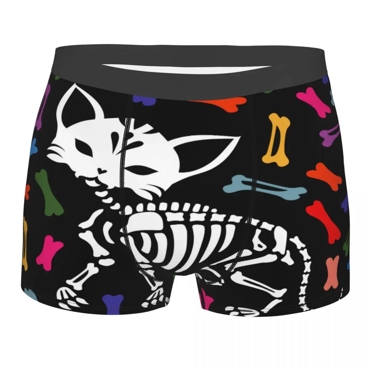 

Mens Boxer Sexy Underwear Soft Long boxershorts Lovely Cat Skeleton Day Of The Dead Underpants Male Panties