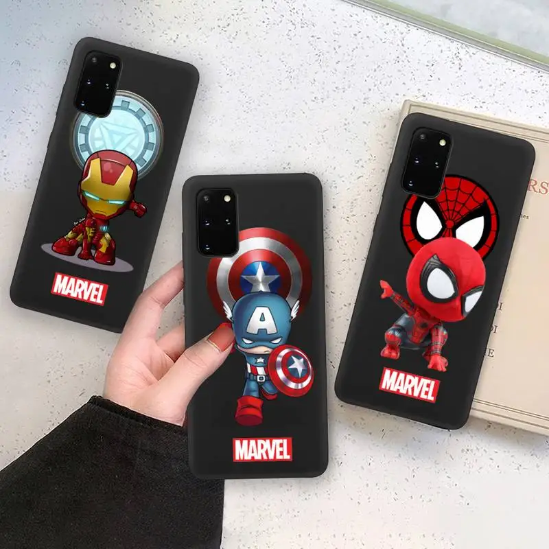 

Marvel Iron Man Spider-Man Phone Case Soft For Samsung Galaxy Note20 ultra 7 8 9 10 Plus lite M21 M31S M30S M51 Cover