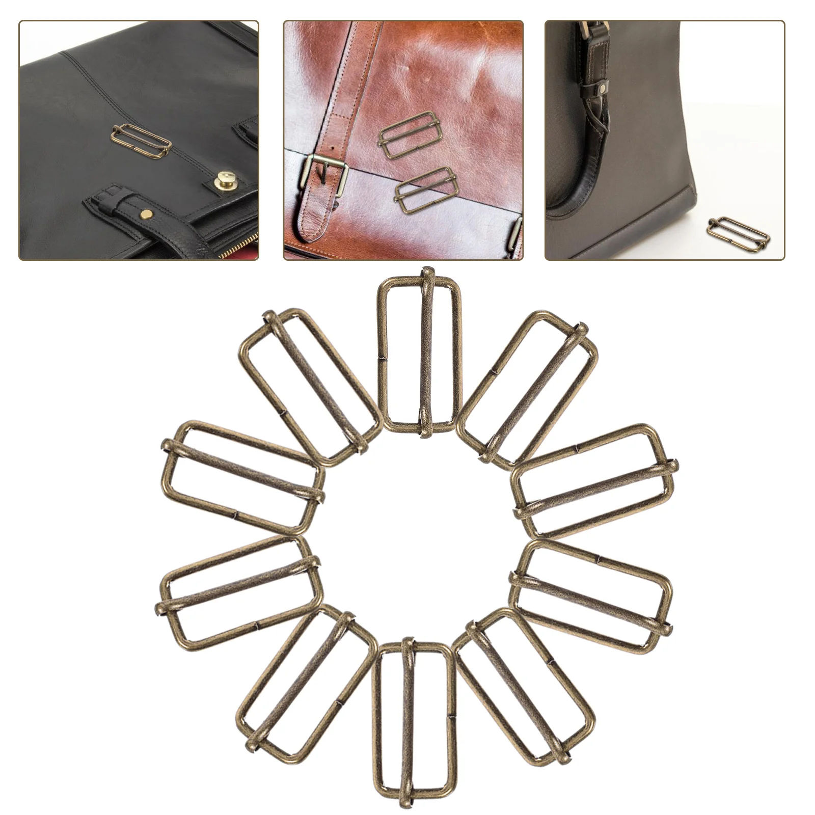 

20PCS Slide Buckle Metal Slide Buckle Adjustable Webbing Slider for Fasteners, Strap, Bag DIY Accessories