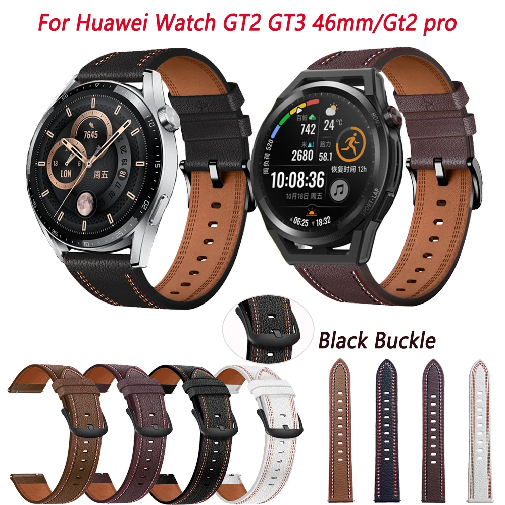 

22mm Smartwatch Replace For Huawei Watch GT 2 Pro/2E/GT2 46mm Leather Strap For GT3 46mm/Magic 1-2 Bracelet Watch Band Wristband