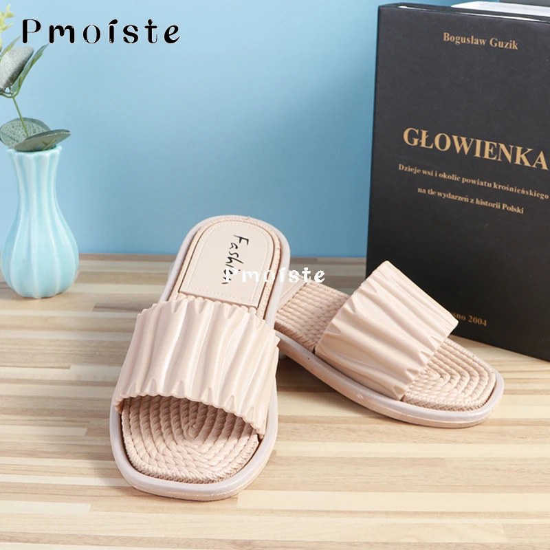Slippers Women for Home Summer 2023 EVA Slipper Wrinkl Designer Shoes Bathroom Breathable Sandals Non-slip Comfortable