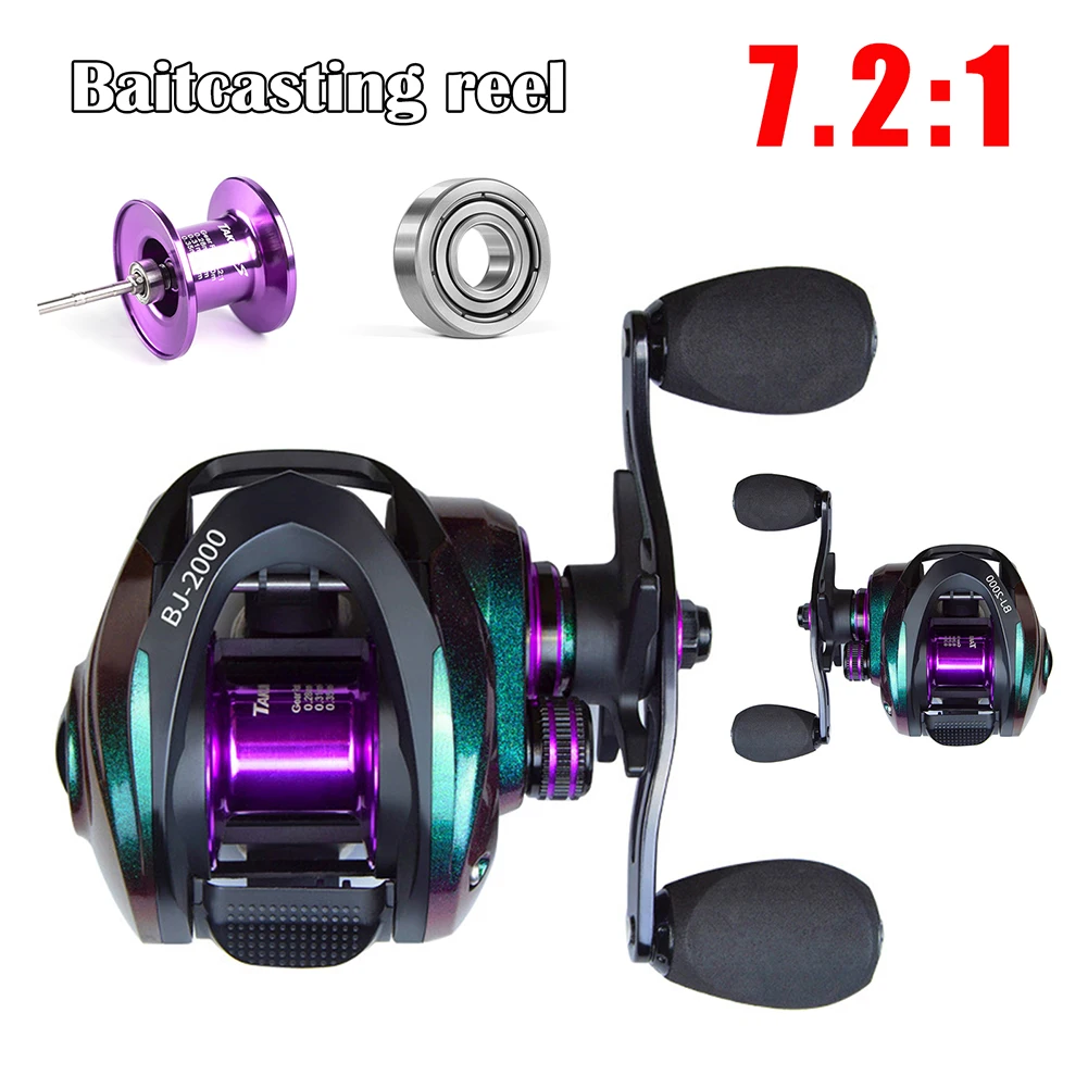 

Ultra-Light Metal Baitcasting Reel 8KG Max Drag Fishing Reel for 5-30g Lure 7.2:1 Ratio Magnetic Brake Freshwater Saltwater Reel