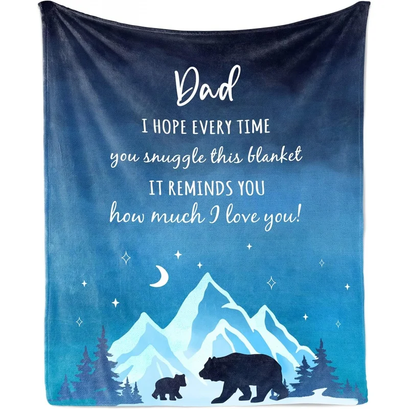 

To My Dad Gifts Throw Blanket Birthday Gifts for Dad from Daughter Son 60x50inch Soft Flannel Blankets for Couch Bed Fathers Day