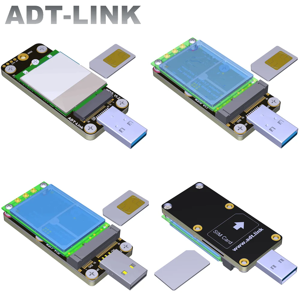 

USB 3.0 to M.2 NGFF B-Key Adapter Riser Card Standard Dual SIM Slot 3.7V 3A 5G 4G LTE Wireless Module Modem USB 2.0 to Mini-PCIe