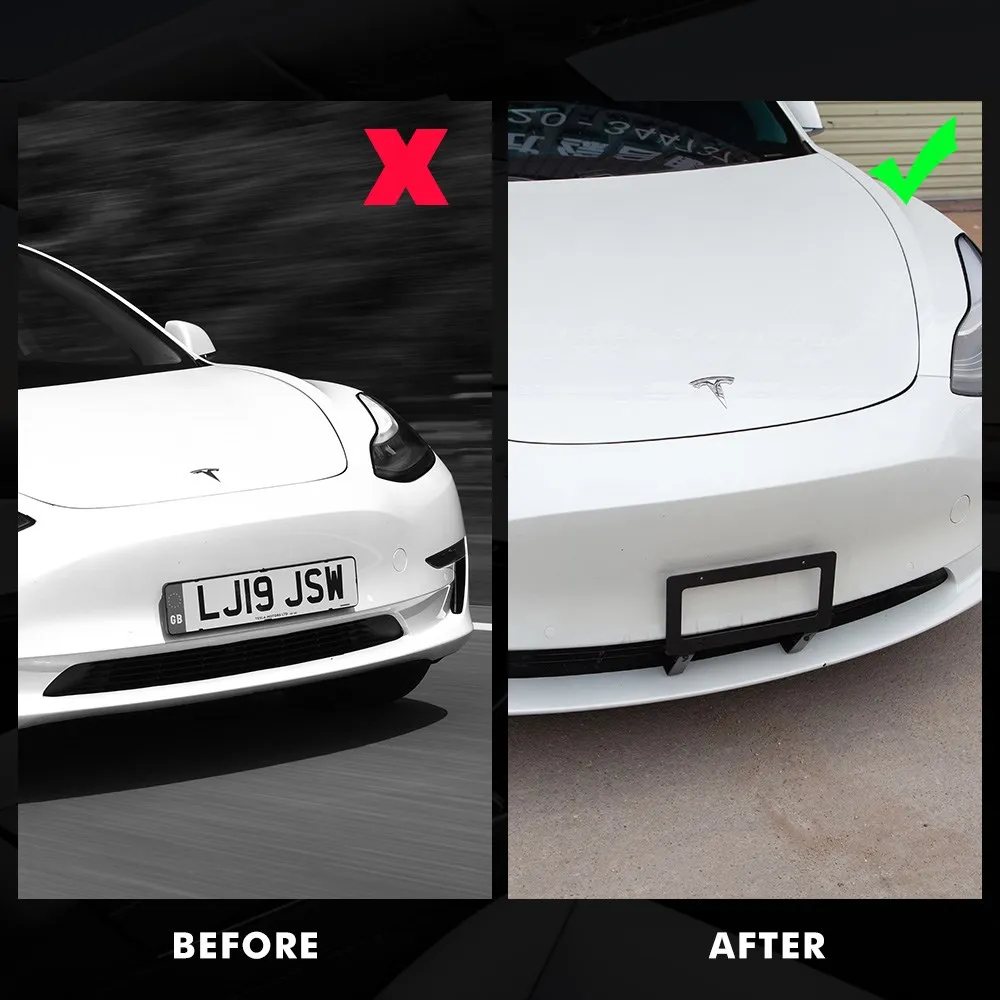 

Car Front License Plate Frame ModelY Model3 For Tesla Model 3/Y New Energy Side Modification Accessories Artifact Parts 2022