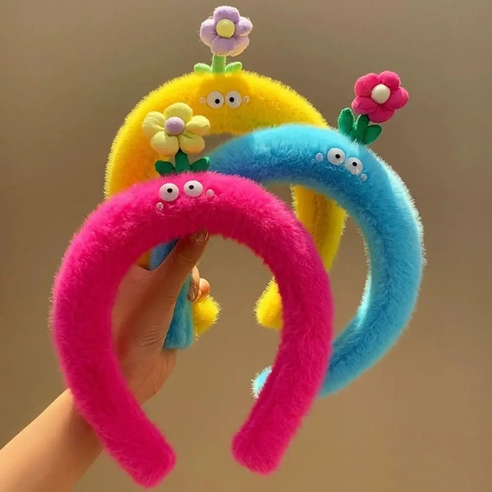 Милая мультяшная плюшевая повязка для волос ярких цветов головной убор на голову