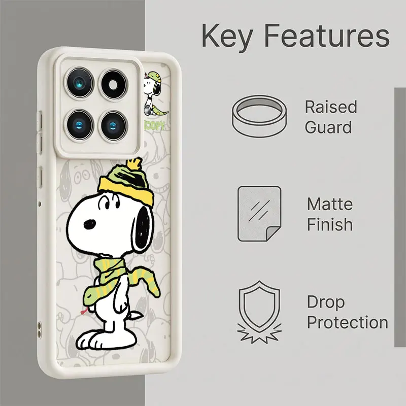 Фото Симпатичный противоударный чехол для телефона с изображением S-Snoopys для Xiaomi 11 12 14T 15T Ultra POCO X3 X5 X6 M6 C65 Redmi 13C 14C 15 A7 Pro A4 A5 №2