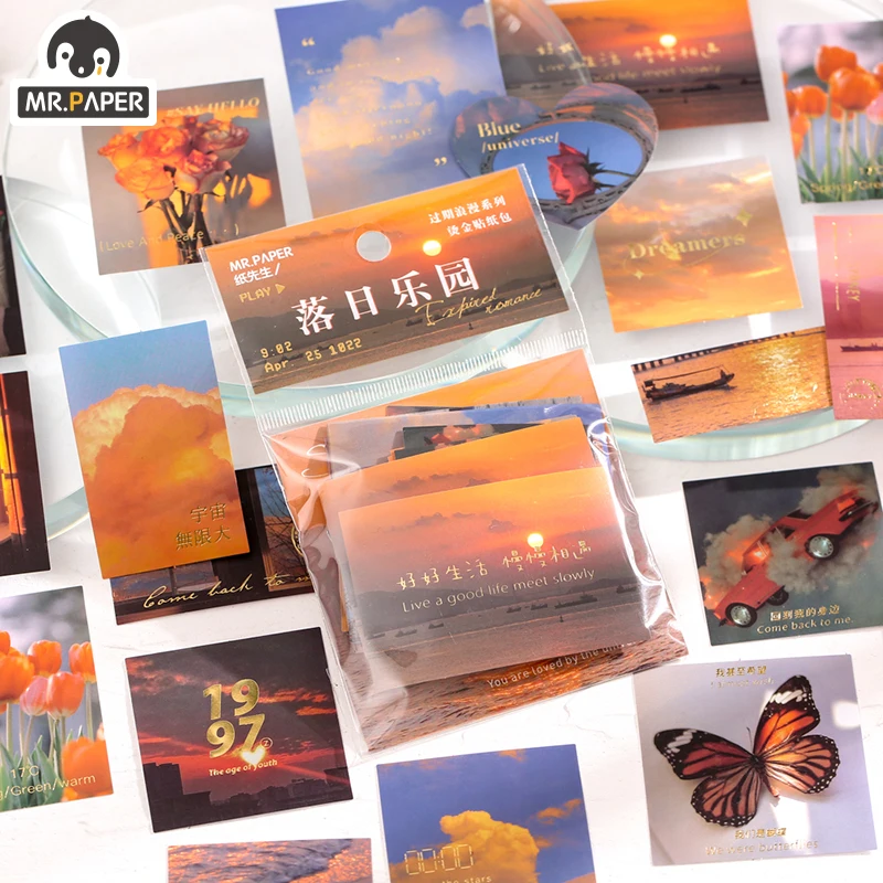 

Mr.paper 4 Designs Expired Romantic Series Ins Style Creative Sticker Decoration Basic Landscape Hand Account Material