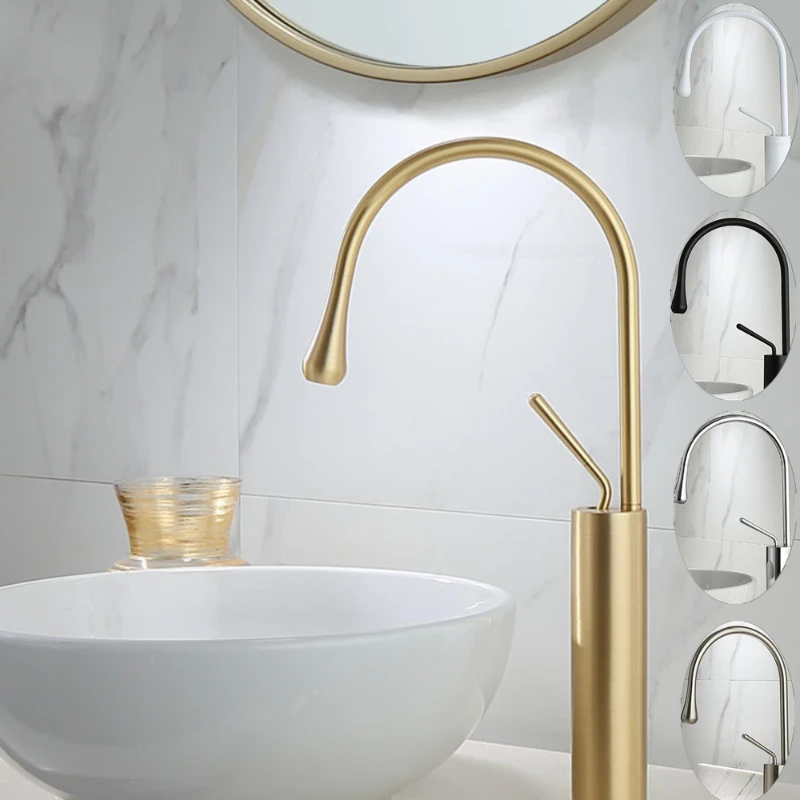 

Смеситель для раковины с одним отверстием, кран для горячей и холодной воды, матовый белый, никель, современный, для ванной комнаты, водопад