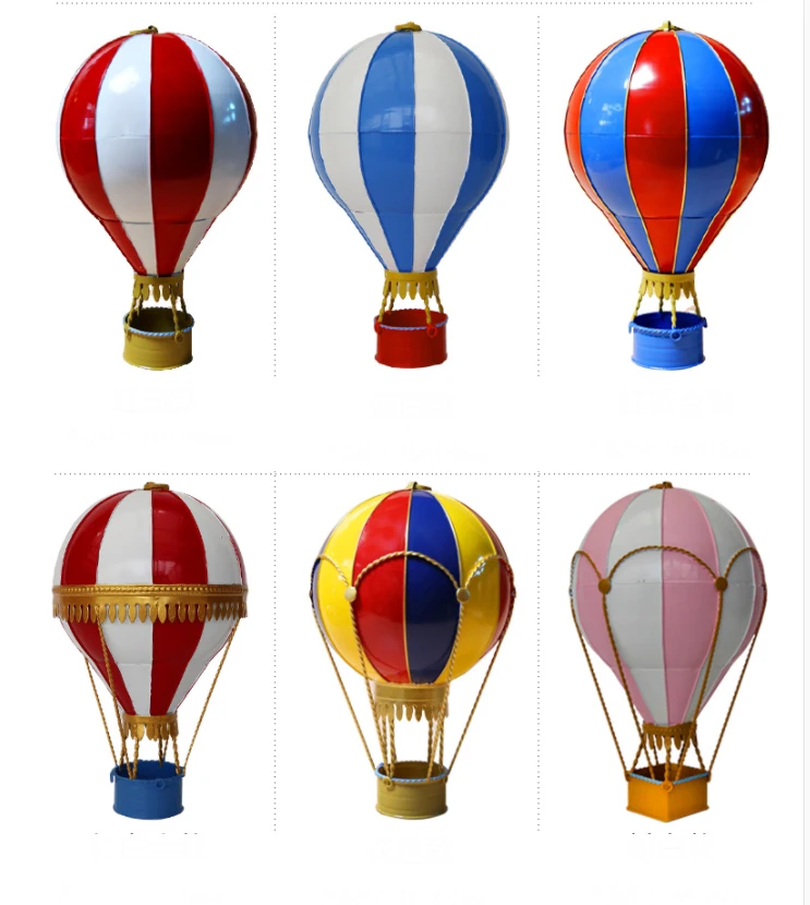 

European19th Century Vintage Iron Model Hot Air Balloon Ornaments Home Porch Adornments Hotel Bar Club Accessories Decoration