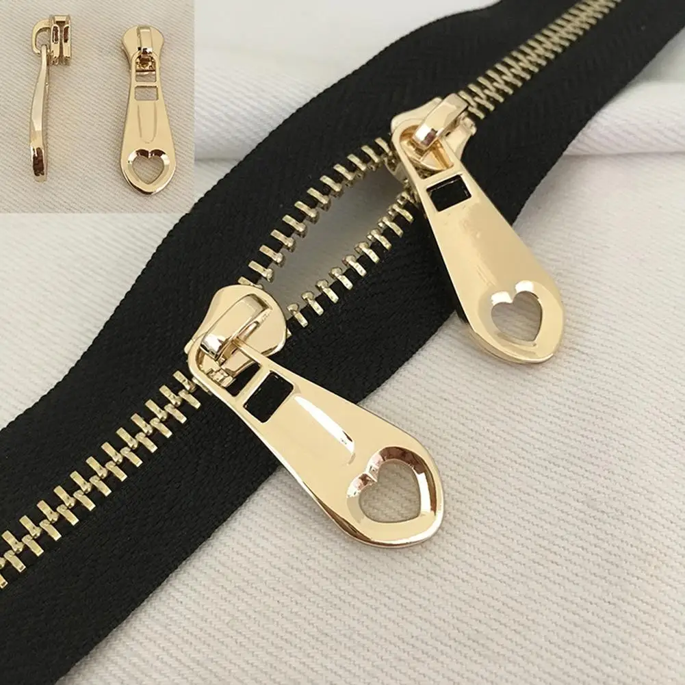 1 Pcs Gold Metal Zipper Nylon Zips Jacket Bag Purse Pockets Repair Zippers Heads Repair Kits DIY Garment Sewing Accessories