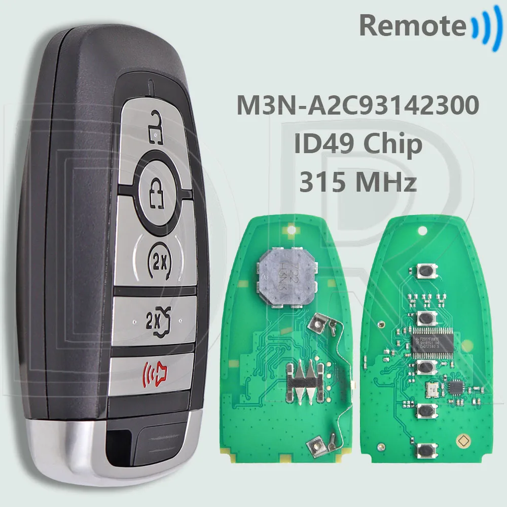 DR M3N-A2C 93142300   ID49 315 МГц автомобильный дистанционный ключ для Frod Explorer Eco Sport Edgs F Series Fusion Mustang Shelby Cobra GT350