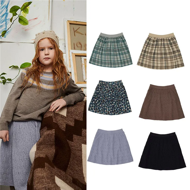 

EnkeliBB Kids Girls Brand Wool Knit Skirts 100% Merino Wool Made Brand Designer Skirts For Toddler Girls
