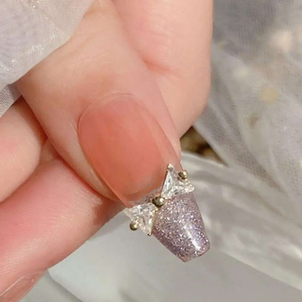 

5Pcs Great Durable High Durability Sparkling Bow-knot Nail Charms DIY Manicure Tool for Nail Salon Nail Charm Nail Ornament