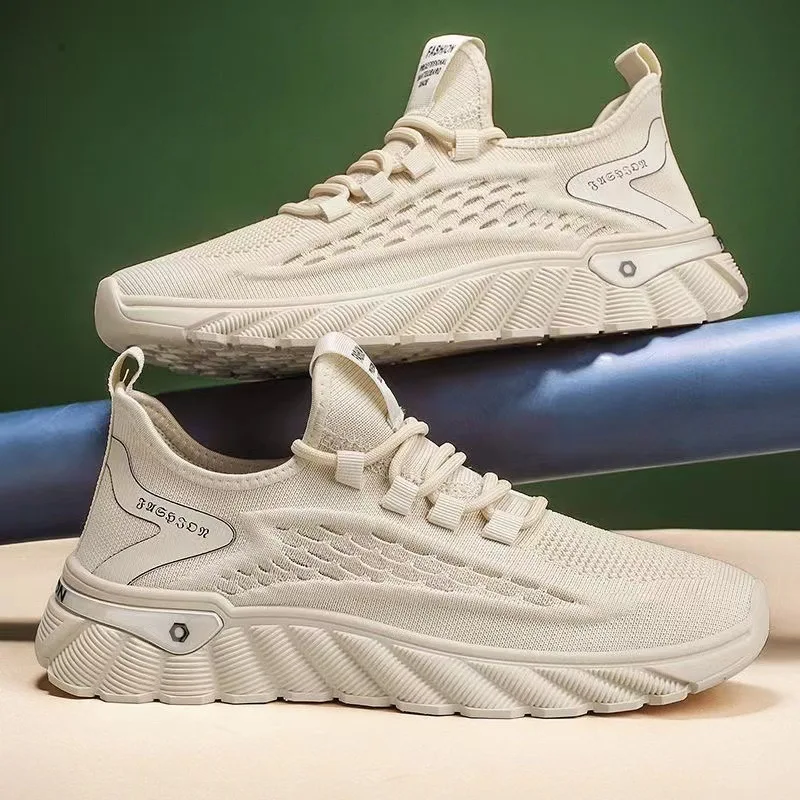 

Men's Shoes 2023 New Breathable Fashion Mesh Lace-Up Casual Shoes Lightweight Men's Sports Shoes Comfortable Driving Shoes