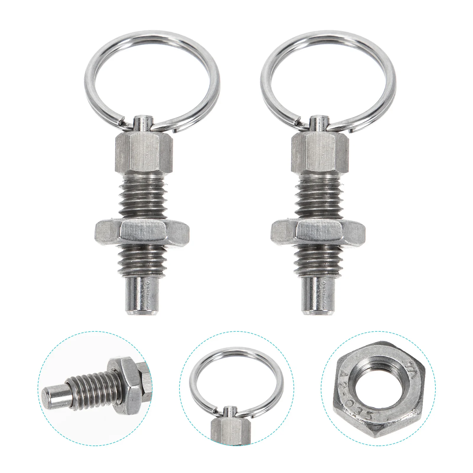 

2 Pcs Accessories Knob Plunger Spring Mechanic Stubby Spring- Loaded Pulls Indexing