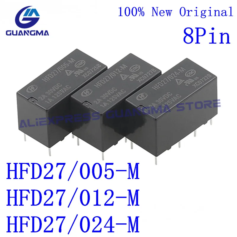 20 шт., 100% Φ HFD27/005-M HFD27/012-M HFD27/024-M 2A 30VDC 8Pin DC5V 12V 24V