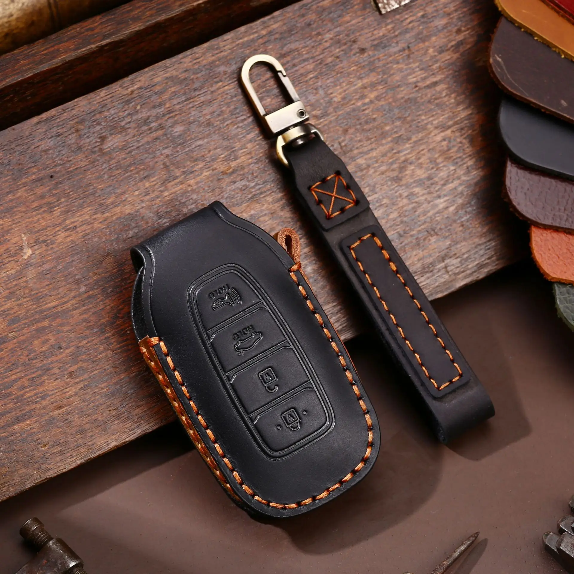

Suitable for Hyundai Festa key cover 21 Kustu IX25 XI35 car key cover head layer real cowhide