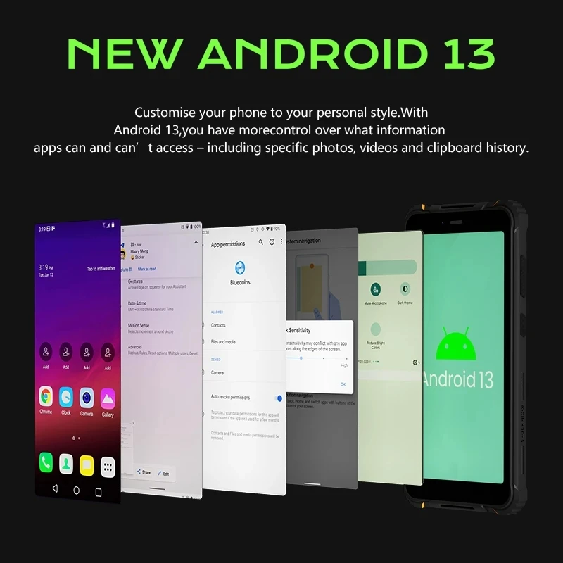 HOTWAV T5 Max Rugged Phone 6.0 Inch Screen Smartphones 64GB 6050mAh Massive Battery  Android 13 OS MTK6761