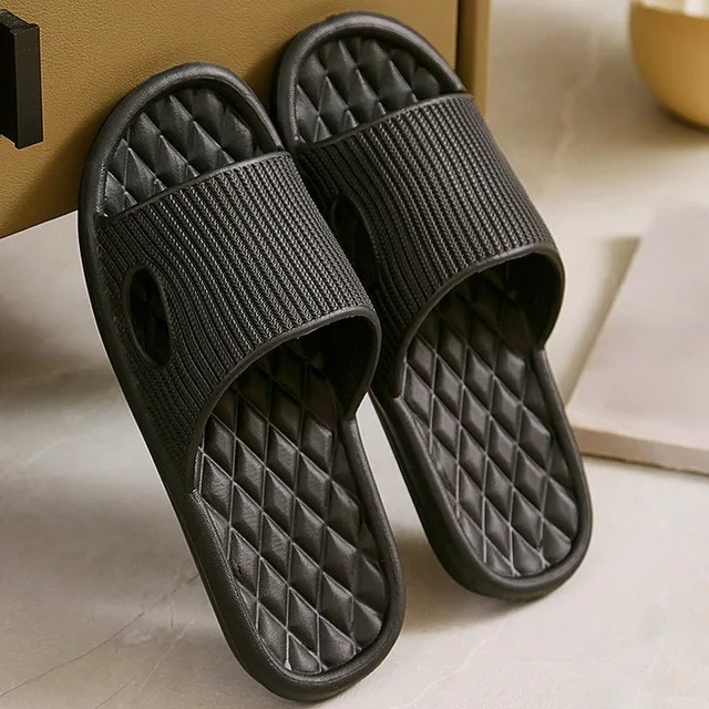 

Soft Home Slippers Couple Summer Indoor Skid Proof Bathroom Slippers Sandals Hotel Solid Color Men Women Flip Flops Flat Shoes