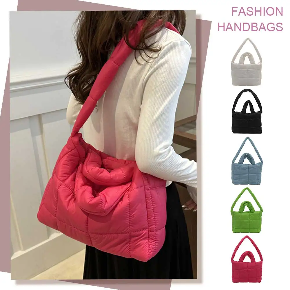 Женская сумка-тоут-пуховик большая вместительная стеганая сумка с верхней