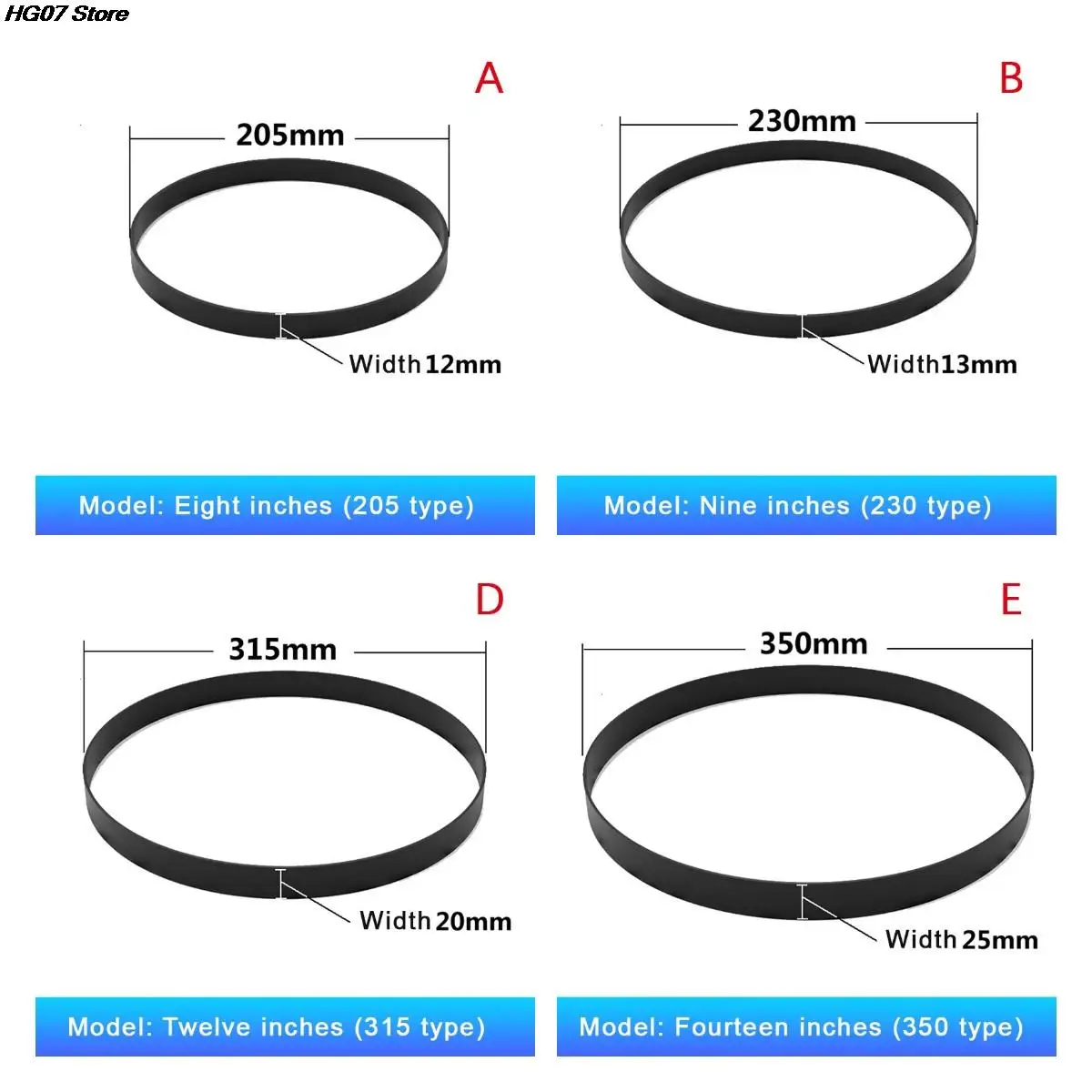 Black Bandsaw Bands Rubber Tire Woodworking Tools Spare Parts For 8 Inch 9 Inch 10 Inch 12 Inch 14 Inch Band Saw Scroll Wheels