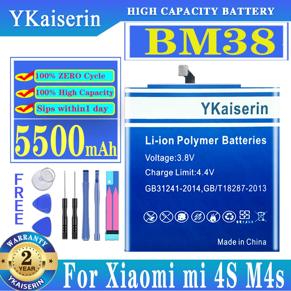 

YKaiserin BM38 Battery for Xiaomi Mi 4S Mi4S 5500mAh High Quality High Quality Replacement Battery Rechargeable Batteries