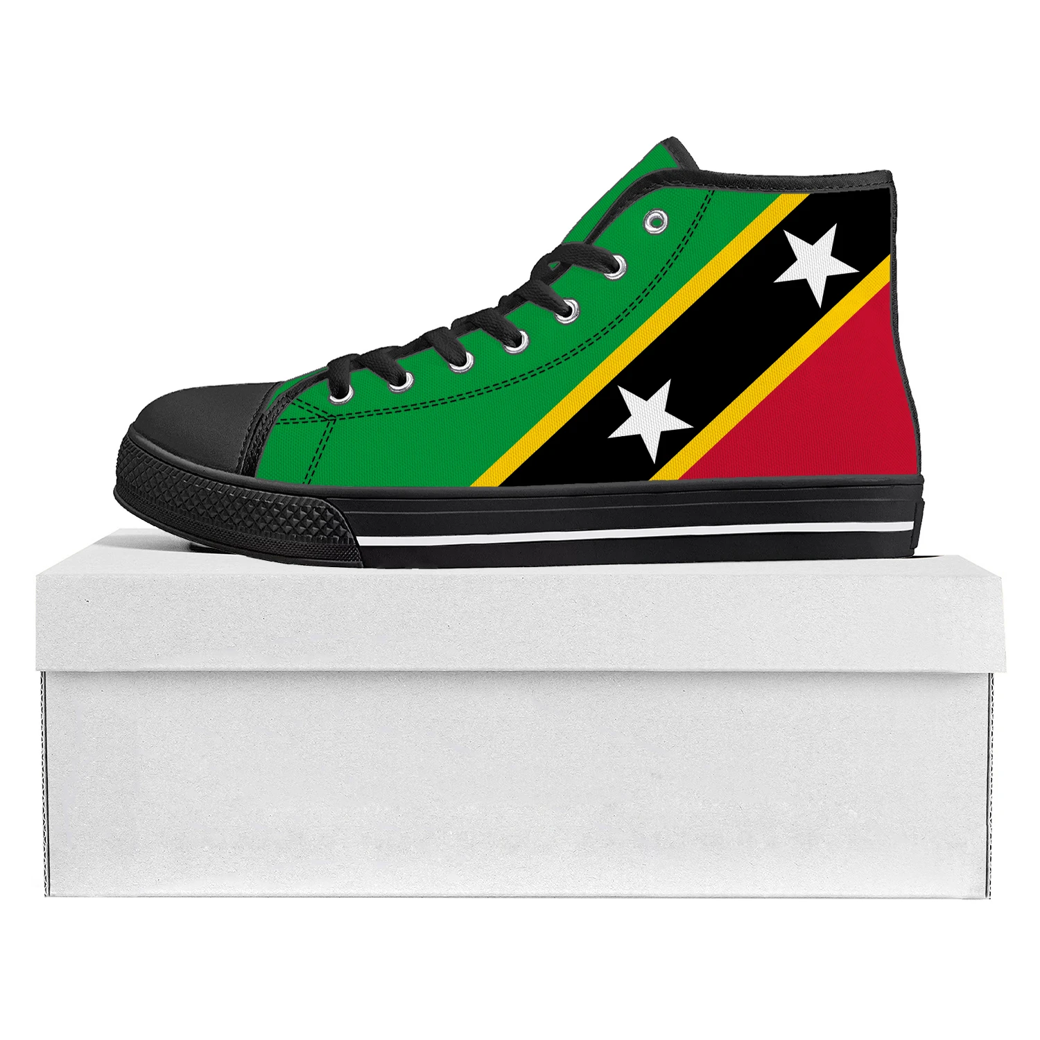 

St Kitts and Nevis Flag High Top High Quality Sneakers Mens Womens Teenager Canvas Sneaker Casual Couple Shoes Custom Shoe