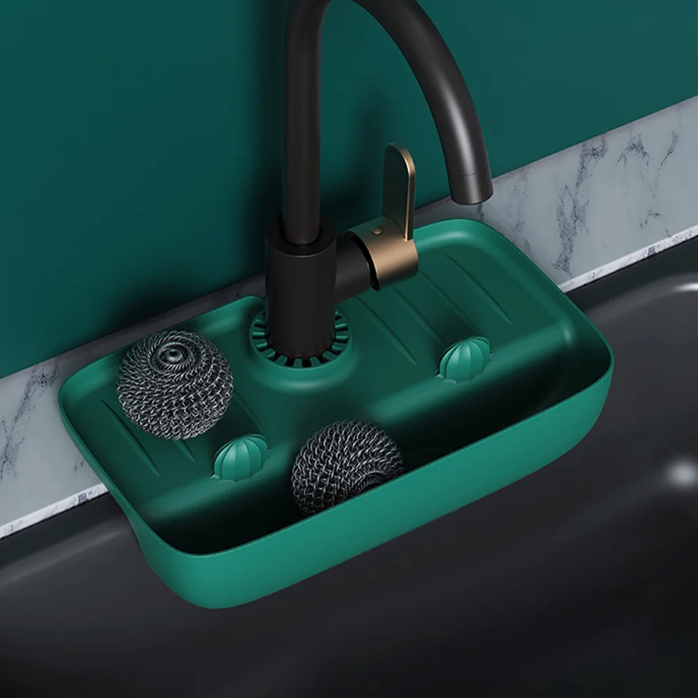 

Silicone Kitchen Faucet Mat Sink Splash Pad Drain Pad Bathroom Countertop Protector Shampoo Soap Dispenser Quick Dry Tray Mat