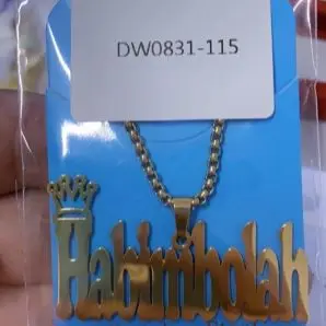 Ожерелье с именем на заказ ювелирное изделие подвеской в виде короны и надписи