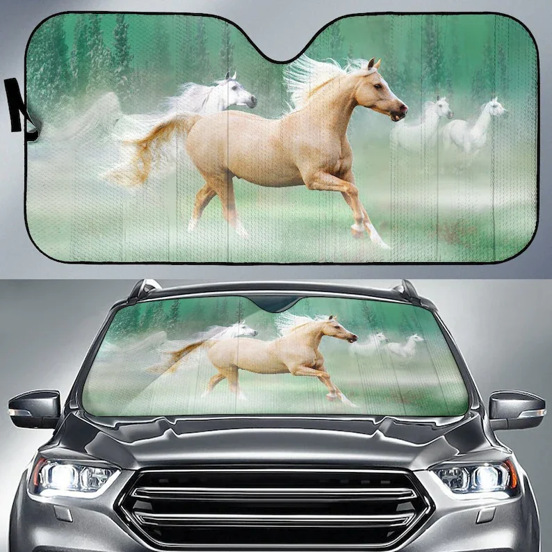 

Palomino in the Mist Horse Sunshade for Car WindshieldSTYLE FOR CAR