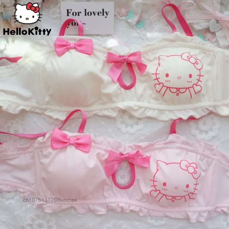 Хлопковые милые и бюстгальтеры трусики Sanrio Hello Kitty комплект из 2 предметов Женский