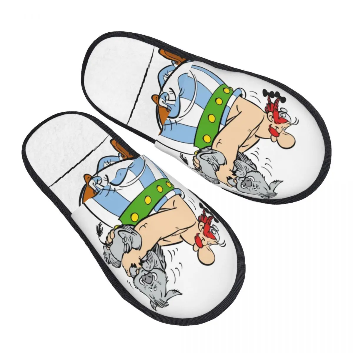 

Женские домашние тапочки с принтом на заказ Asterix и Obelix, мягкие теплые Мультяшные пушистые тапочки из пены с эффектом памяти, обувь для дома и улицы
