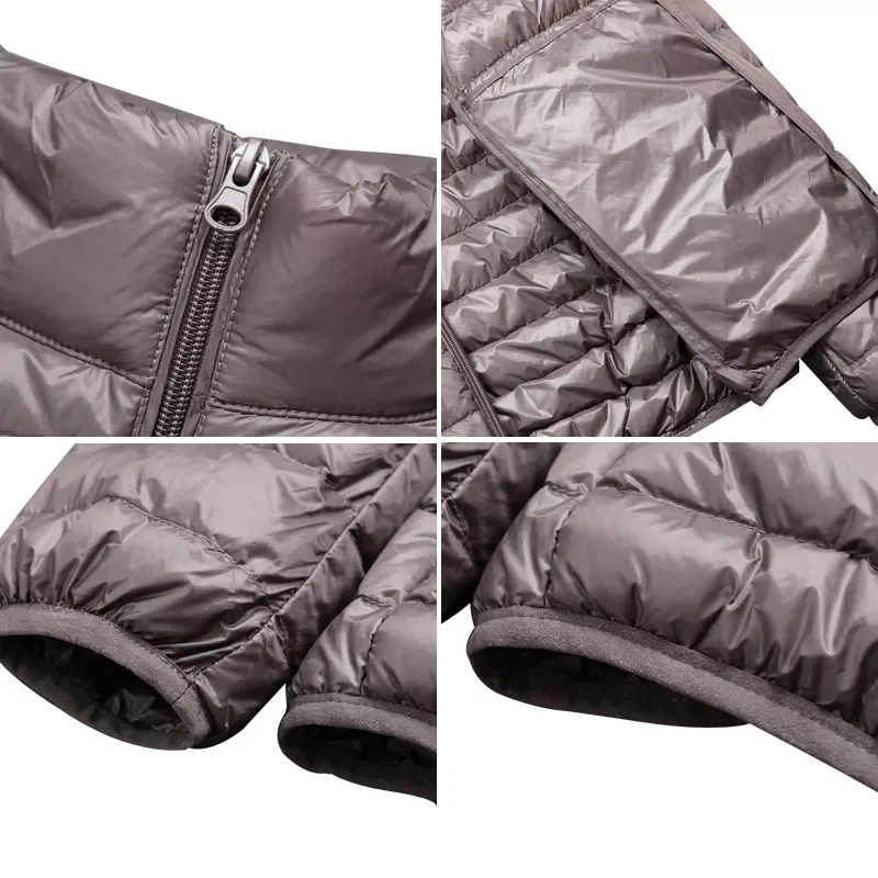 2022New Wang Men's Duck Down Jacket 2019 New Autumn Winter Men Fashion Casual Light Collar Coat Brand Clothes Black Red Navy