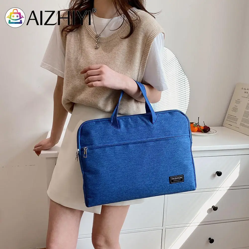 

Fashion Laptop Bag Solid Briefcase Handbag Computer Protective Carrying Case for Men Women Large Capacity Notebook Sleeve Pouch