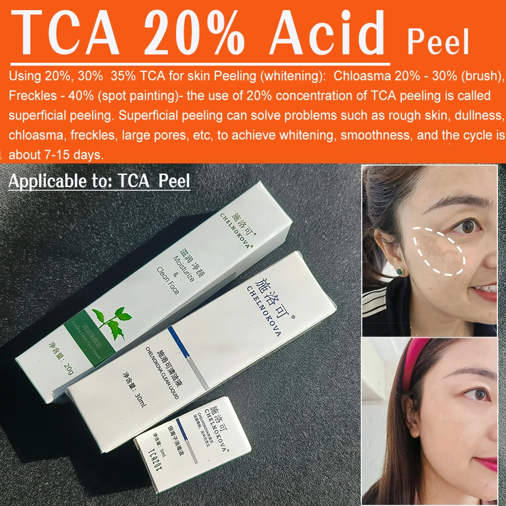 

Пилинг TCA Peel Acid 20%, набор TCA peels, пилинг CHELNOKOVA Chemical Peels, пилинг для тела и лица, 100% уход за кожей, отбеливание шрамов