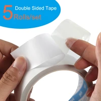 5rolls double sided tape strong adhesive ultra thin high adhesive high quality tape office school supplies width optional 10m