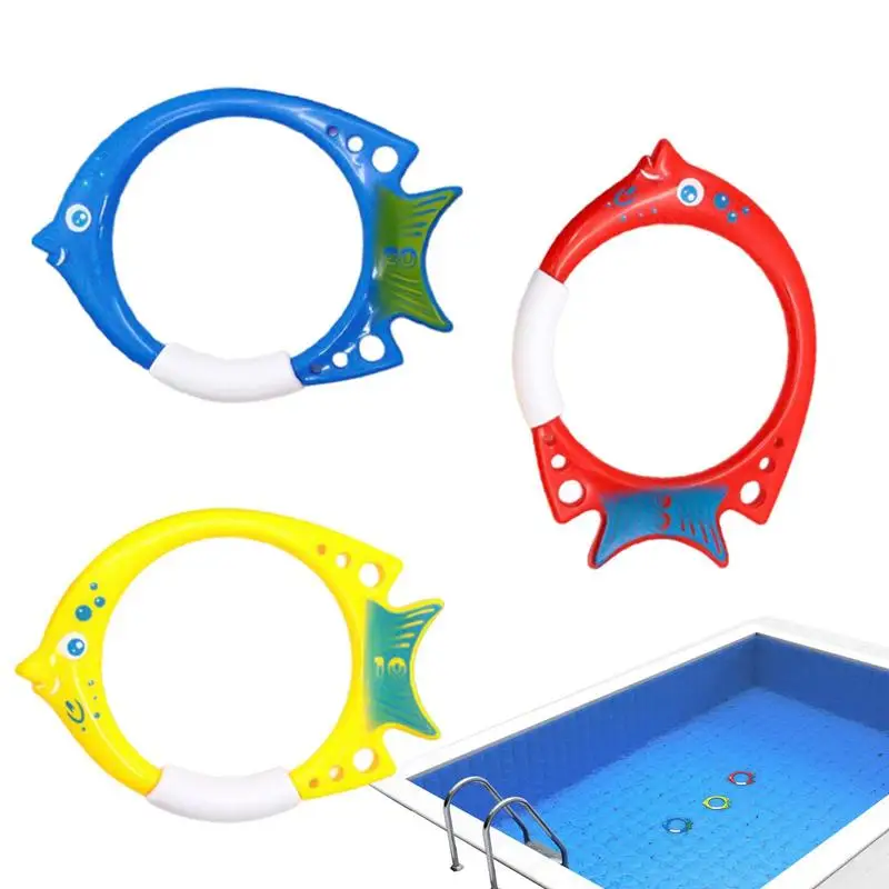 

Dive Toys Fish-shaped Pool Rings Diving Training Aid Fun Swim Toys For Boys Girls Kids Diving Training Underwater Game Toy Gift