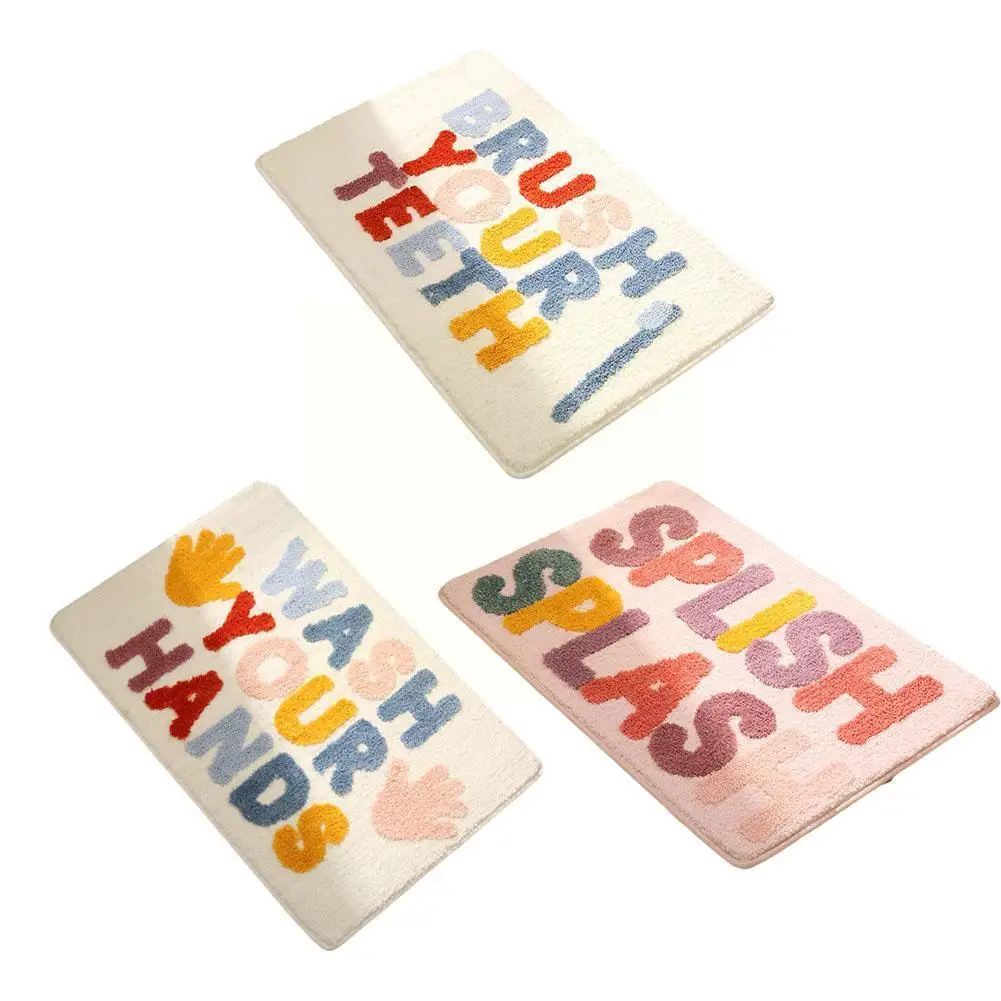 

1pcs Home Bath Mat Water Absorbent Floor Mat Washing Floor Drying Mat Shower Mats Room Up Doormat Non-slip Time Rug Bathroo A9A8