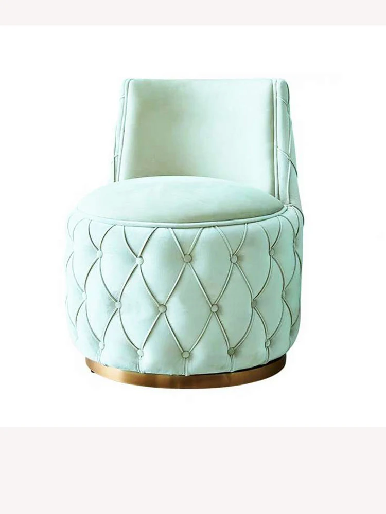 

YY Light Luxury round Stool Simple Modern Solid Wood Soft Bag Pull Buckle Rotating Dressing Chair