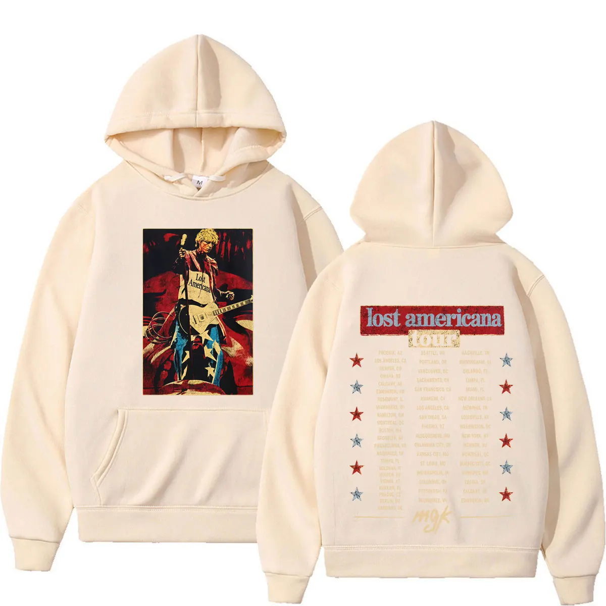 Худи MGK Lost Americana Tour 2026 с принтом, мужские и женские, в стиле хип-хоп и панк, осенне-зимние, повседневные, свободные, винтажные толстовки с капюшоном (art.: 3920db7dc59eb) - 3920db7dc59eb