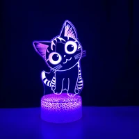 3d lamp anime cat led desk lamp remote control bedside atmosphere surround lights creative christmas gifts bedroom decor