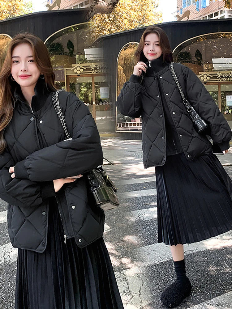 Women White Duck Down Coat 2023 Winter New Fashion Female Scarf OverSize Jackets Round Neck Loose Thicken Parkas Warm Outwear