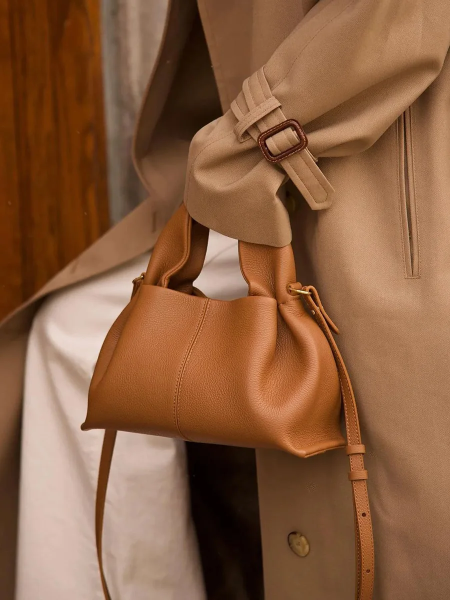 Роскошные сумки из воловьей кожи для женщин, дизайнерские сумки-мессенджеры через плечо, сумочка для пышек, женская сумка