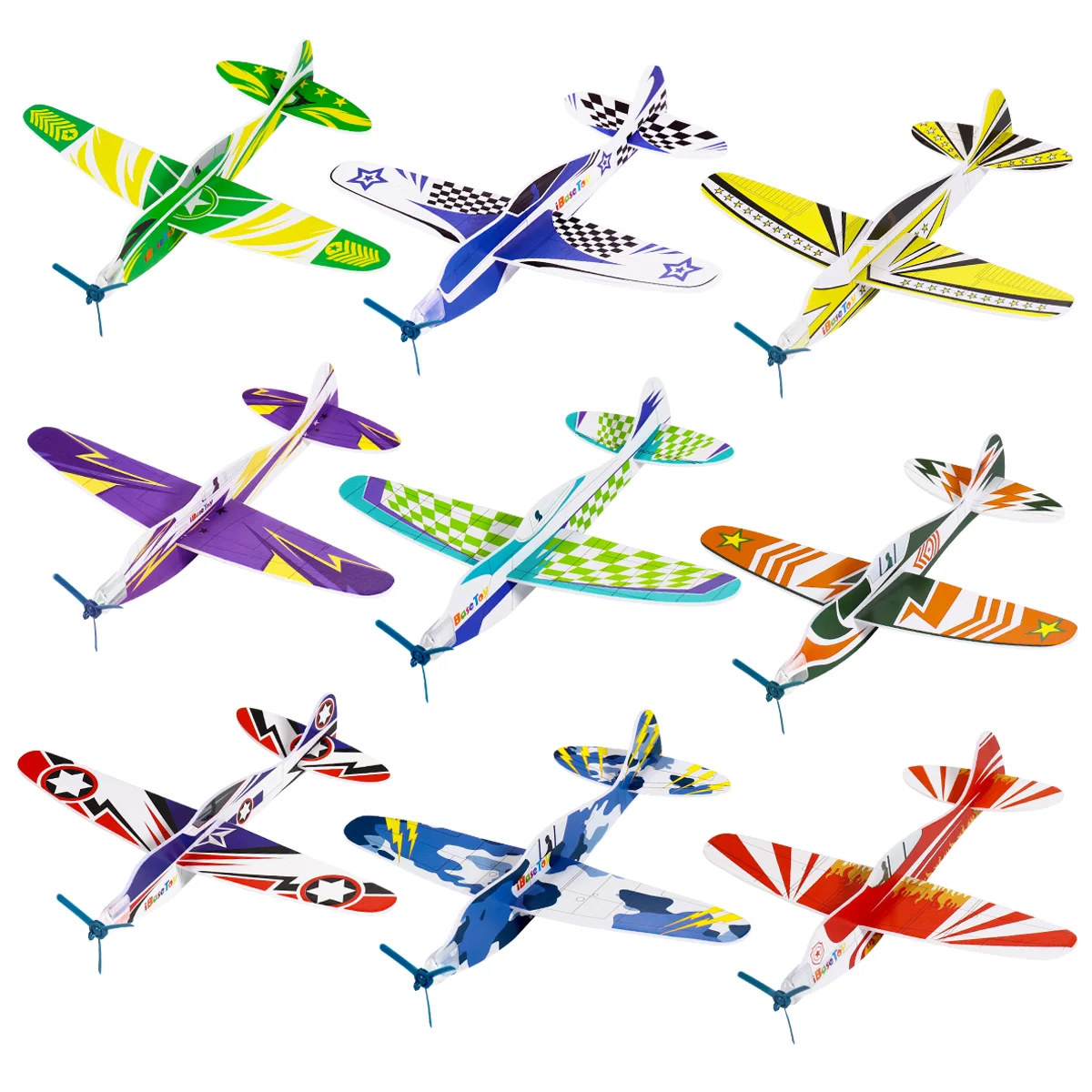

iBaseToy 36pcs Assembly Flying Glider Plane Lightweight Air Planes Fun Toys Party Favor for Kids Toys for children